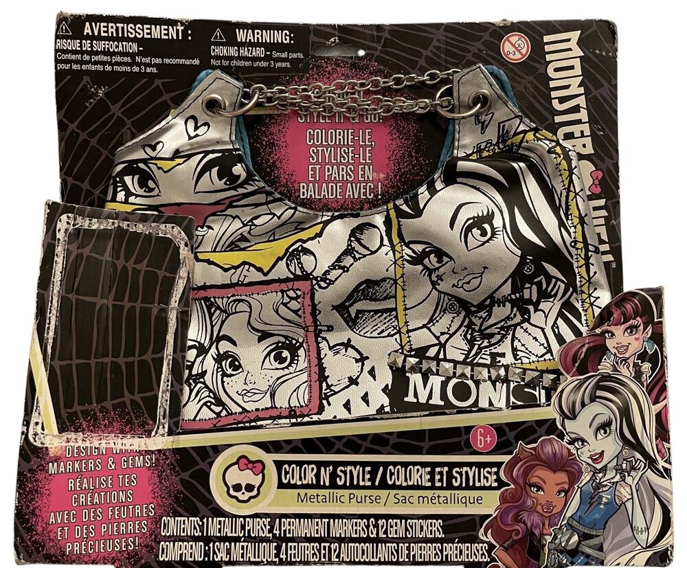 New Monster High Metallic Color N' Style Purse Age 6 Frankie Design Toy Kids Fun